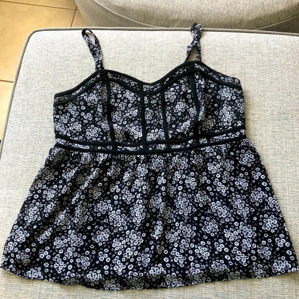 TORRID Floral Tank Sheer A-line Tank-top